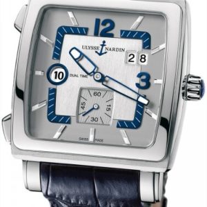 Ulysse Nardin Herrklocka 243-92-601 Dual Time Silverfärgad/Läder