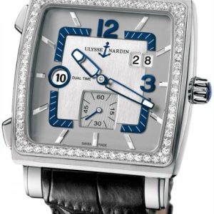 Ulysse Nardin Herrklocka 243-92B-601 Dual Time Silverfärgad/Läder