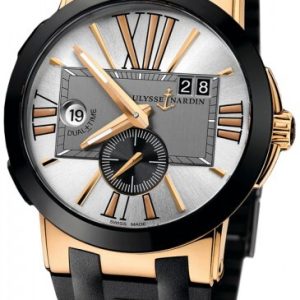 Ulysse Nardin Herrklocka 246-00-3-421 Dual Time Silverfärgad/Gummi