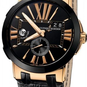 Ulysse Nardin Herrklocka 246-00-42 Dual Time Svart/Läder Ø43 mm