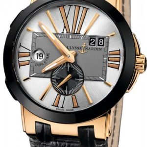 Ulysse Nardin Herrklocka 246-00-421 Dual Time Silverfärgad/Läder