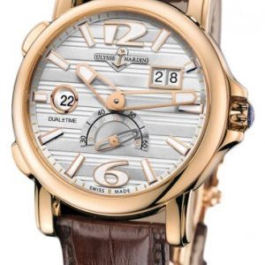 Ulysse Nardin Herrklocka 246-55-60 Dual Time Silverfärgad/Läder