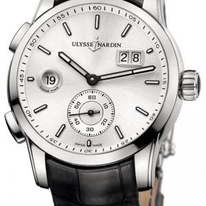 Ulysse Nardin Herrklocka 3343-126-91 Dual Time Silverfärgad/Läder