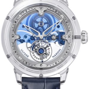 Ulysse Nardin Herrklocka 793-300 Grand Bleu Skelettskuren/Läder Ø44