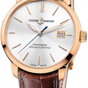 Ulysse Nardin Herrklocka 8156-111-2-90 Classico Silverfärgad/Läder