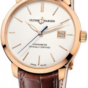 Ulysse Nardin Herrklocka 8156-111-2-91 Classico Silverfärgad/Läder