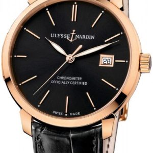 Ulysse Nardin Herrklocka 8156-111-2-92 Classico Svart/Läder Ø40 mm