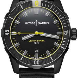 Ulysse Nardin Herrklocka 8163-175LE-92-LEMONSHARK Diver Svart/Läder