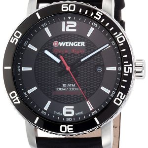 Wenger 01.1841.101 Roadster Svart/Läder Ø44 mm