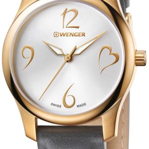 Wenger 99999 Damklocka 01.1421.108 Silverfärgad/Läder Ø34 mm