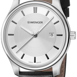 Wenger 99999 Damklocka 01.1421.114 Silverfärgad/Läder Ø34 mm