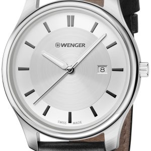 Wenger 99999 Herrklocka 01.1441.102 Silverfärgad/Läder Ø43 mm