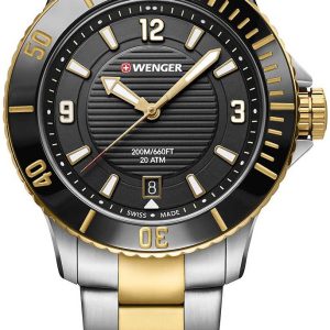 Wenger Damklocka 01.0621.113 Svart/Gulguldtonat stål Ø36 mm