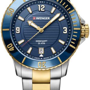 Wenger Damklocka 01.0621.114 Blå/Gulguldtonat stål Ø36 mm