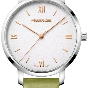 Wenger Damklocka 01.1731.103 Vit/Läder Ø38 mm