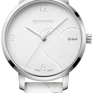 Wenger Damklocka 01.1731.109 Silverfärgad/Läder Ø38 mm