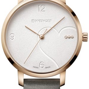 Wenger Damklocka 01.1731.111 Silverfärgad/Läder Ø38 mm