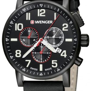 Wenger Herrklocka 01.0343.104 Svart/Läder Ø43 mm