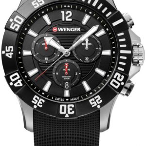 Wenger Herrklocka 01.0643.118 Svart/Gummi Ø43 mm