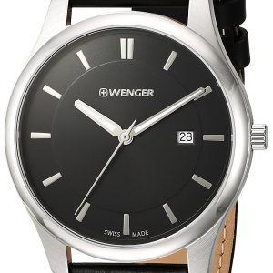 Wenger Herrklocka 01.1441.101 Svart/Läder Ø43 mm