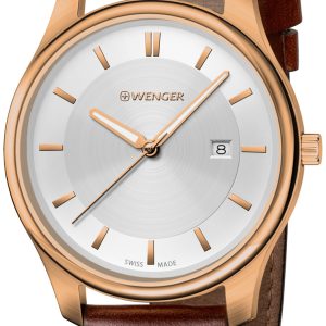 Wenger Herrklocka 01.1441.107 Silverfärgad/Läder Ø43 mm