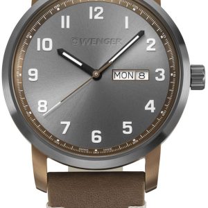 Wenger Herrklocka 01.1541.123 Grå/Läder Ø42 mm