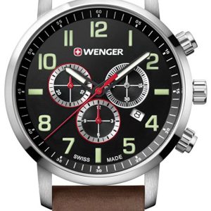 Wenger Herrklocka 01.1543.103 Svart/Läder Ø44 mm