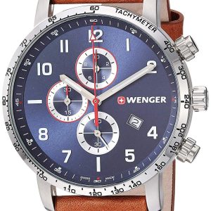 Wenger Herrklocka 01.1543.108 Blå/Läder Ø44 mm