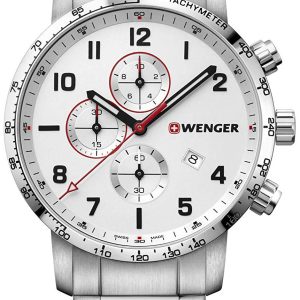 Wenger Herrklocka 01.1543.110 Silverfärgad/Stål Ø44 mm