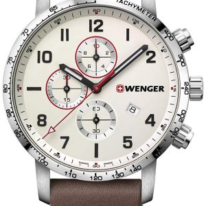 Wenger Herrklocka 01.1543.113 Beige/Läder Ø44 mm