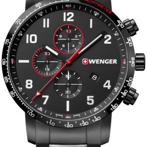 Wenger Herrklocka 01.1543.115 Svart/Stål Ø44 mm