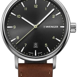 Wenger Herrklocka 01.1731.115 Svart/Läder Ø40 mm