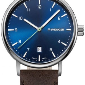 Wenger Herrklocka 01.1731.116 Blå/Läder Ø40 mm