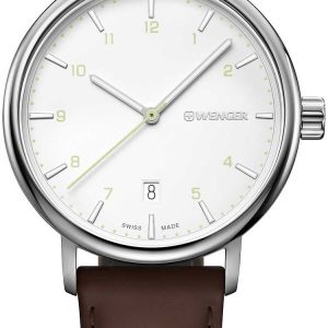 Wenger Herrklocka 01.1731.117 Vit/Läder Ø40 mm