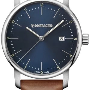 Wenger Herrklocka 01.1741.111 Blå/Läder Ø42 mm