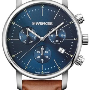 Wenger Herrklocka 01.1743.104 Urban Classic Blå/Läder Ø44 mm