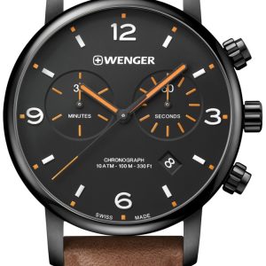 Wenger Herrklocka 01.1743.113 Svart/Läder Ø44 mm