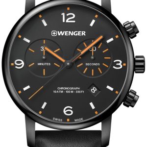 Wenger Herrklocka 01.1743.114 Svart/Läder Ø44 mm