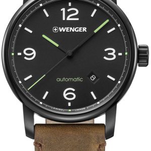 Wenger Herrklocka 01.1746.102 Svart/Läder Ø42 mm