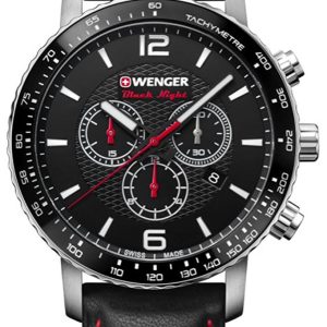 Wenger Roadster 01.1843.101 Svart/Läder Ø45 mm