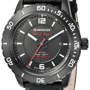 Wenger Roadster Herrklocka 01.0851.123 Svart/Läder Ø45 mm