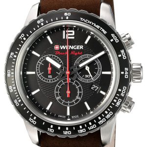 Wenger Roadster Herrklocka 01.0853.106 Svart/Läder Ø45 mm