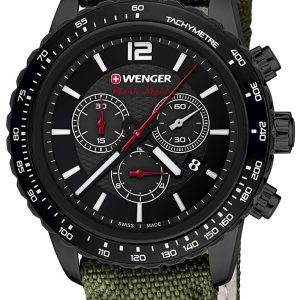 Wenger Roadster Herrklocka 01.0853.110 Svart/Textil Ø45 mm