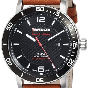 Wenger Roadster Herrklocka 01.1841.105 Svart/Läder Ø45 mm