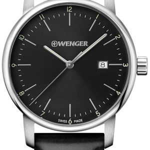 Wenger Urban Classic Herrklocka 01.1741.110 Svart/Läder Ø42 mm