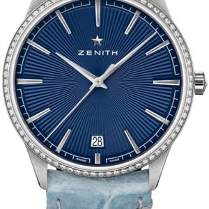 Zenith Damklocka 16.3200.670-02.C832 Elite Classic Blå/Gummi Ø36 mm