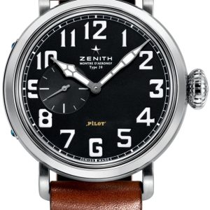 Zenith Herrklocka 03.1930.681-21.C723 Pilot Svart/Läder Ø40 mm