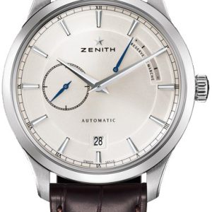 Zenith Herrklocka 03.2122.685-01.C498 Captain Silverfärgad/Läder