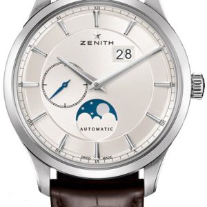 Zenith Herrklocka 03.2143.691-01.C498 Captain Silverfärgad/Läder