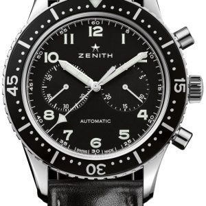 Zenith Herrklocka 03.2240.4069-21.C774 Pilot Svart/Läder Ø43 mm